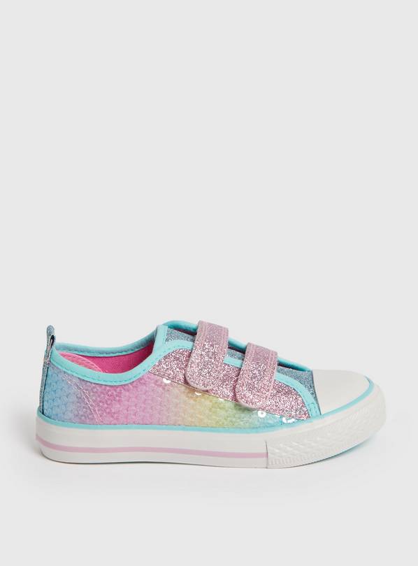 Ombre Sequin Twin Strap Canvas Trainer 8 Infant